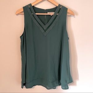 41 Hawthorn dark green sleeveless blouse